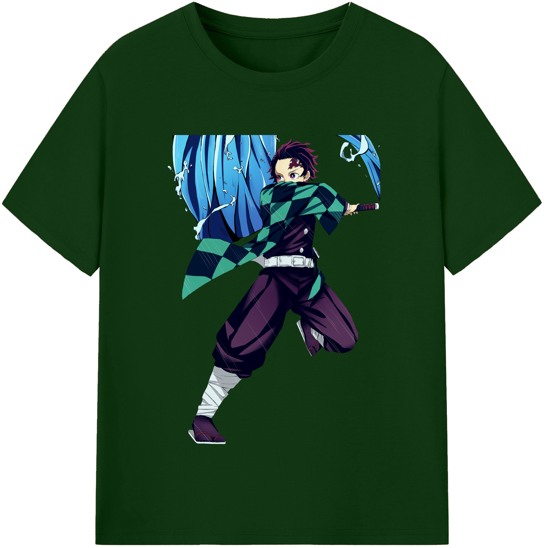 （画像用） 鬼滅の刃 竈門 炭治郎／かまど たんじろう Kamado Tanjirou 綿100％半袖Tシャツ（フロントプリント）
